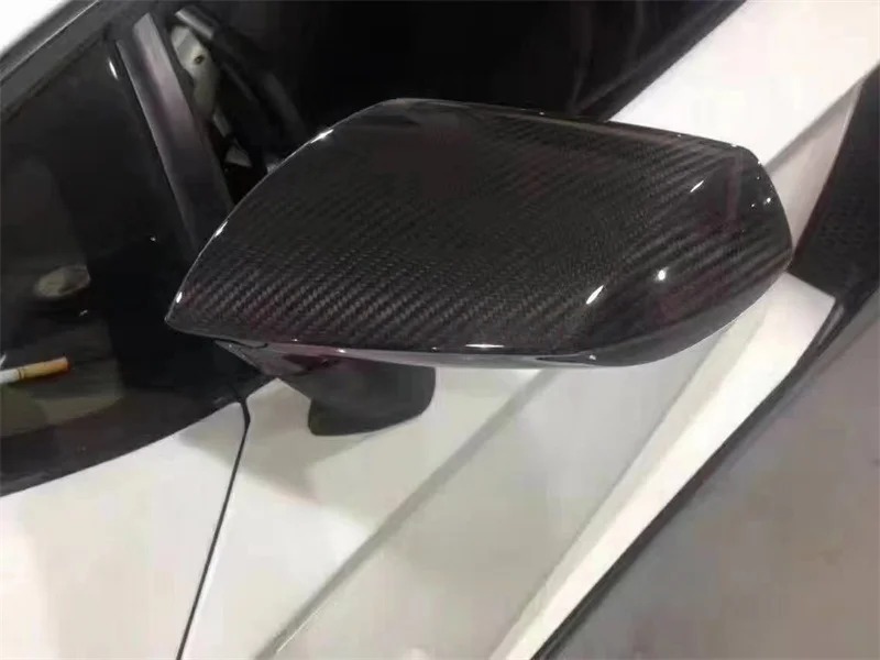Dry Carbon Fiber Car Rearview Mirror Bright Black Rearview Mirror Cover for  Aventador LP700 Side Mirror